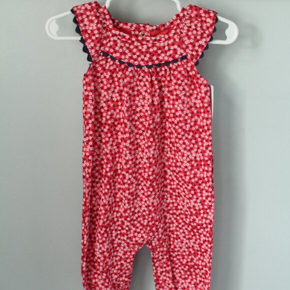 🍁5/$25🎃 Carter's Size 6M Pink Floral Romper - Picture 1 of 2